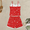 Red Music Lace Cami Top & Shorts