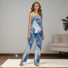 Blue Music Cross Back Cami Top & Pants Pajama Set