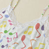 Colorful Music Lace Cami Top & Shorts