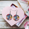 Musical Instruments Round Wooden Earrings