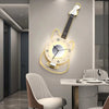 Luxury Art Metallic Guitar Wall Clock