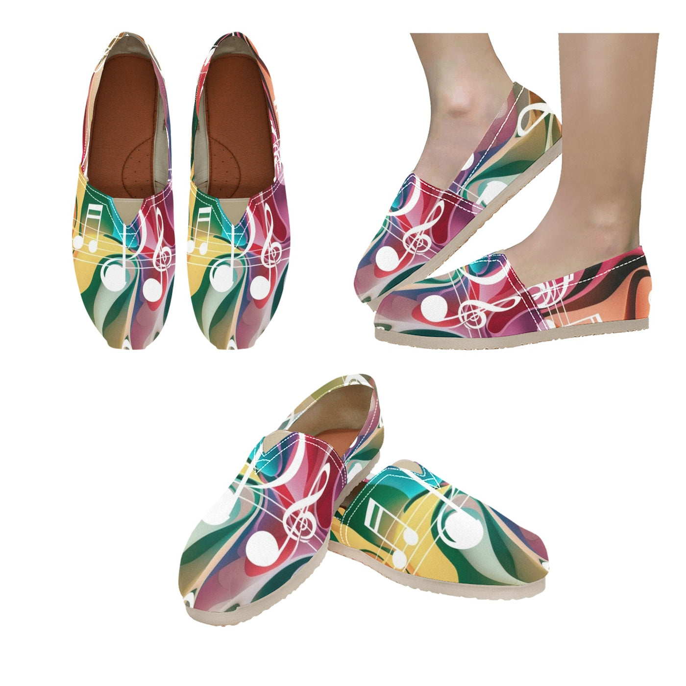 Vivid Music Women's Canvas Slip-On Shoes