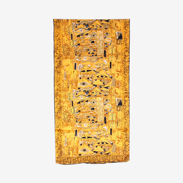 Écharpe En Soie Foulard Gustav Klimt Judith Motif Géométrique Rouge - Neuf Avec étiquettes, 100% Soie
