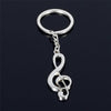 FREE - New key chain ring silver plated musical note - Artistic Pod