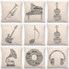Musical Instrument Square Pillowcase