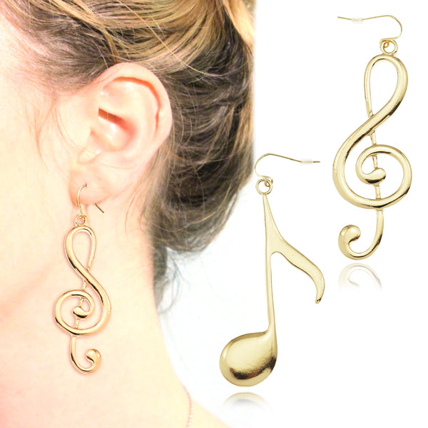 Huge Music Notes Dangle Earrings Artistic Pod