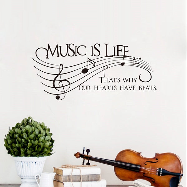 Music is Life Wall Sticker Artistic Pod