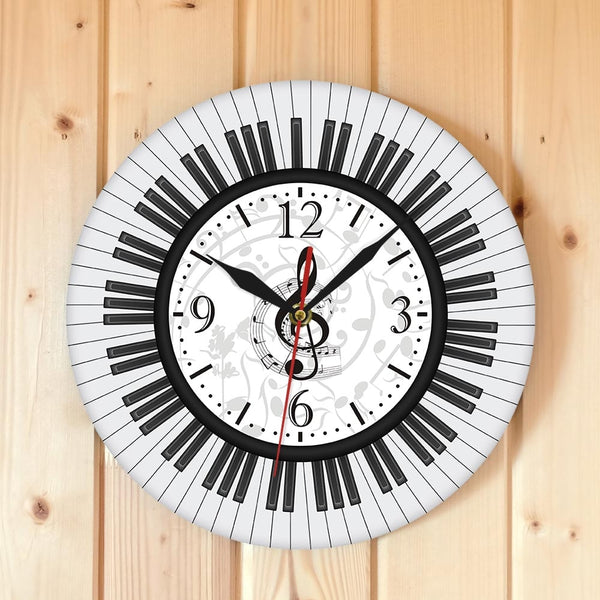 Piano Key Treble Clef Wall Clock Artistic Pod