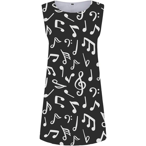 Vintage Black Music Notes Dress Artistic Pod vintage-black-music-notes-dress-artistic-pod