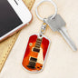 Red Electric Guitar Swivel Keychain