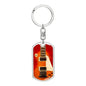 Red Electric Guitar Swivel Keychain
