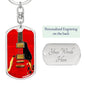 Red Guitar Swivel Keychain