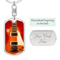 Red Electric Guitar Swivel Keychain