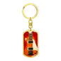 Red Electric Guitar Swivel Keychain