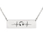 Music Headphones Heartbeat Bar Necklace