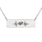 French Horn Heartbeat Bar Necklace