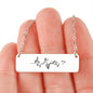 Music Sheet Notes Heartbeat Bar Necklace