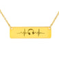 Music Headphones Heartbeat Bar Necklace