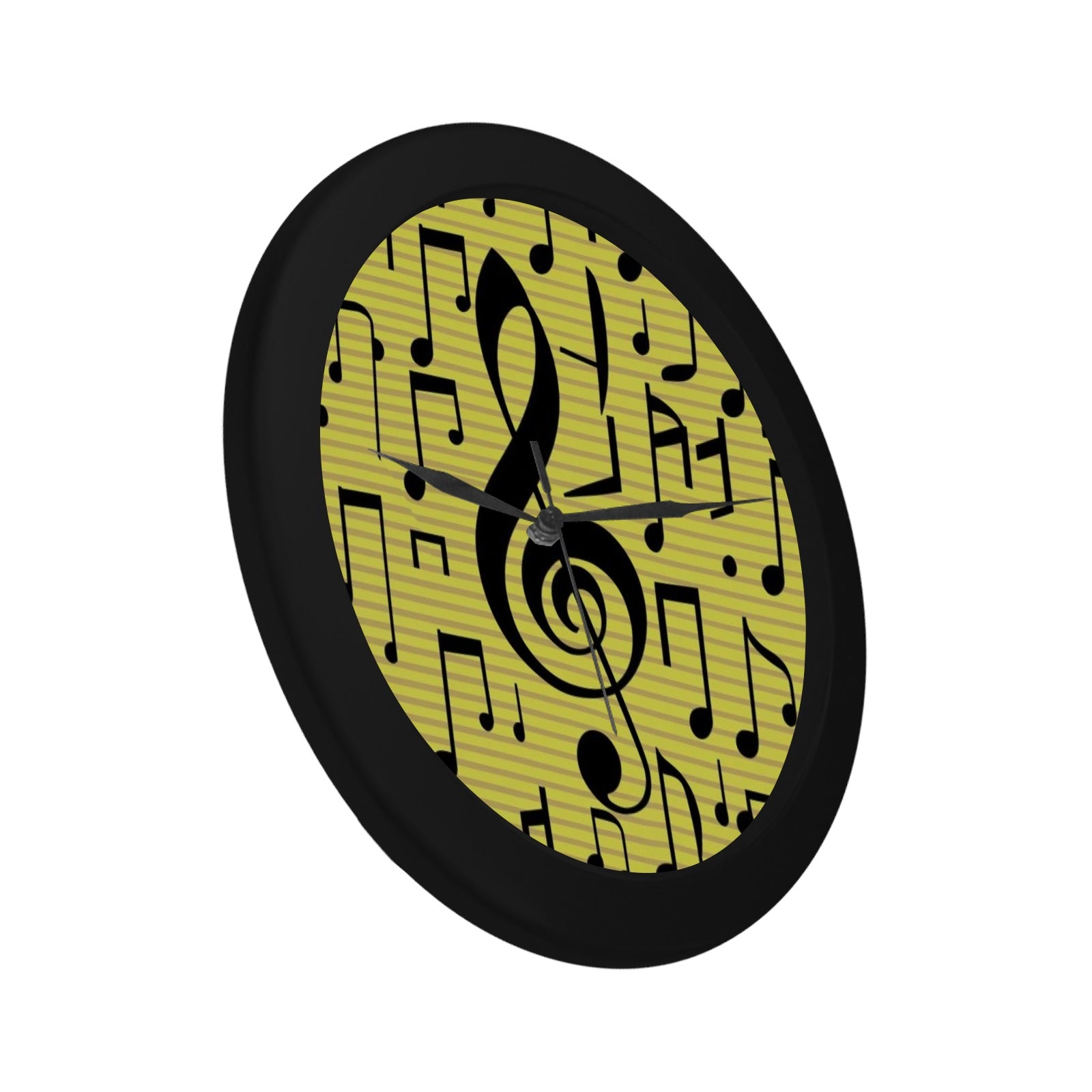 Yellow & Black Plastic Wall Clock