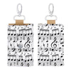 Music Scores White Leather Key Bag