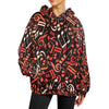 Red & Orange Music Women's Flannel Hoodie