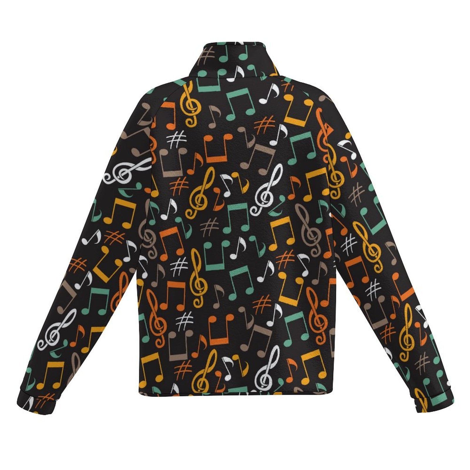 Music Theme Women's Stand Collar Fleece Jacket