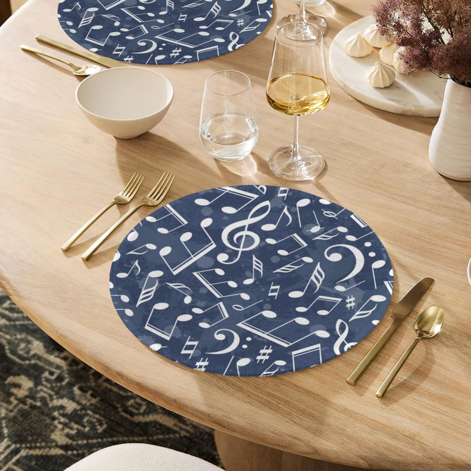 [USA Only] Music Blue Round Placemat