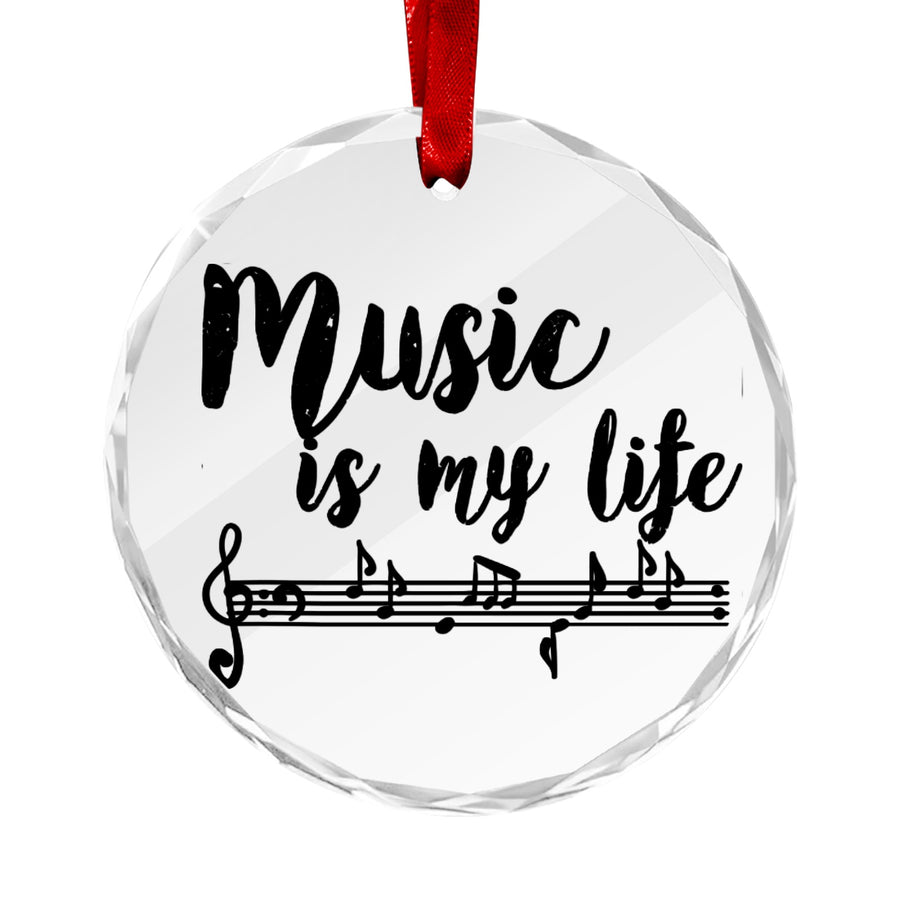 "Music Is My Life" Crystal Hanging Ornament