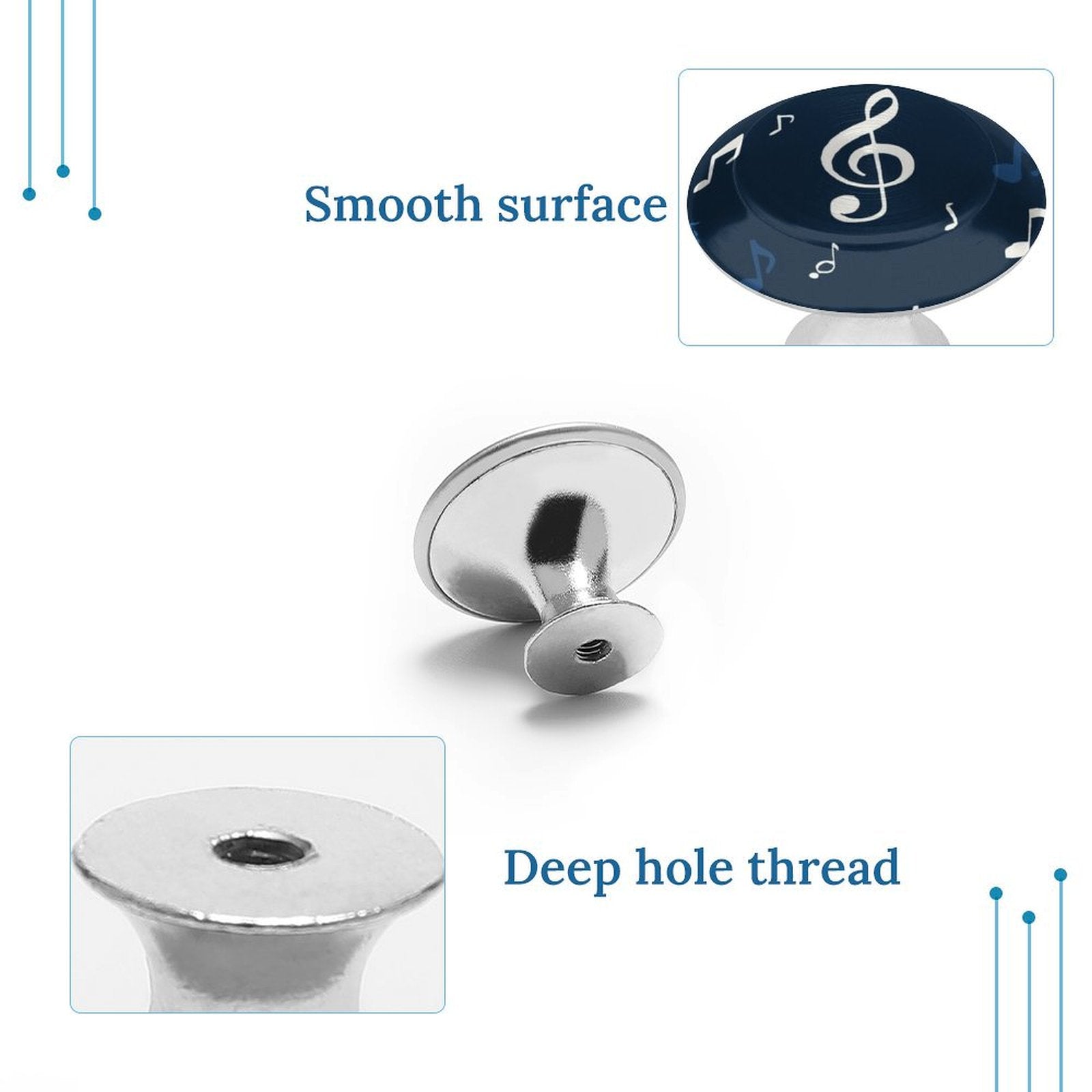 Music Blue Drawer Knots