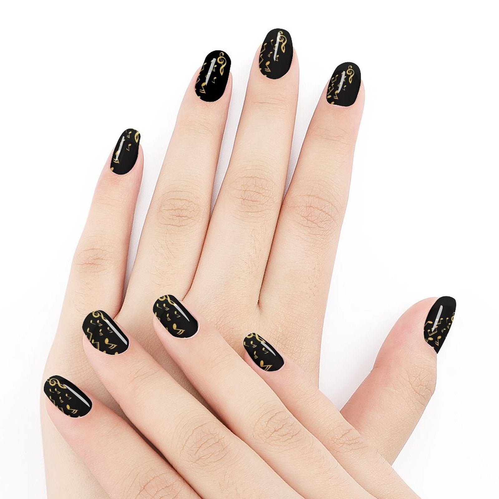 Music Black Nail Stickers