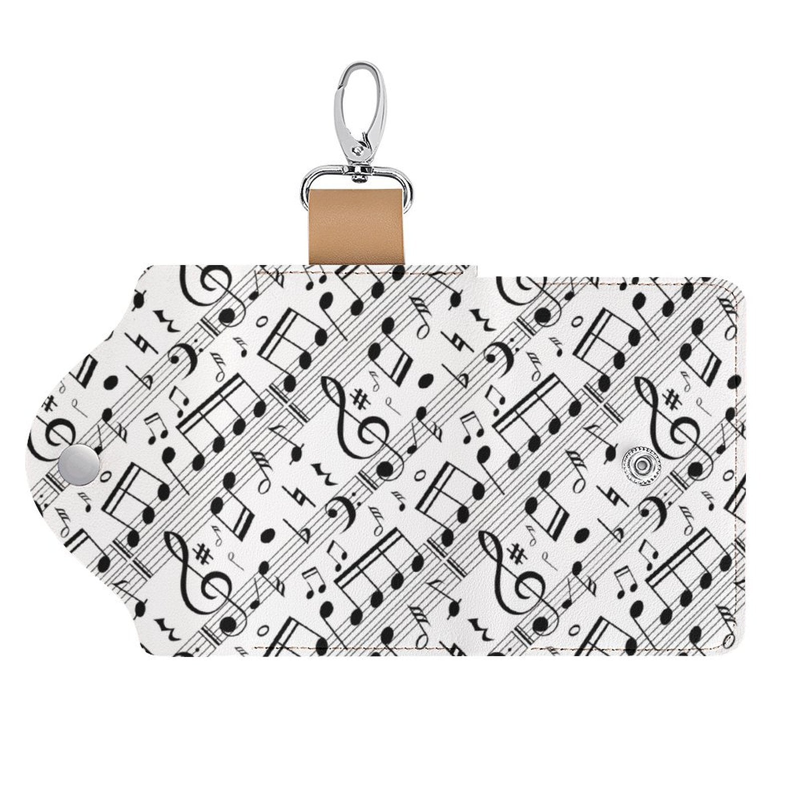 Funny Music Scores Leather Key Bag