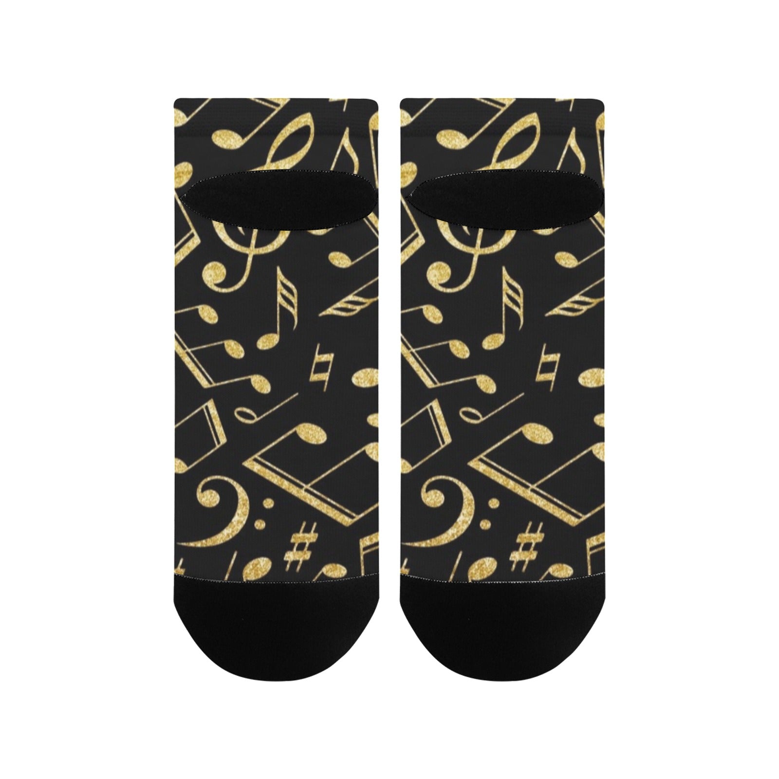 Gold Music Notes Women's Ankle Socks