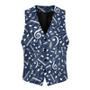 Men's Music Ocean Print Suit Vest