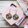 Music Art Round Wooden Earrings