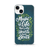 Music is Life Quote Green iPhone Phone Case
