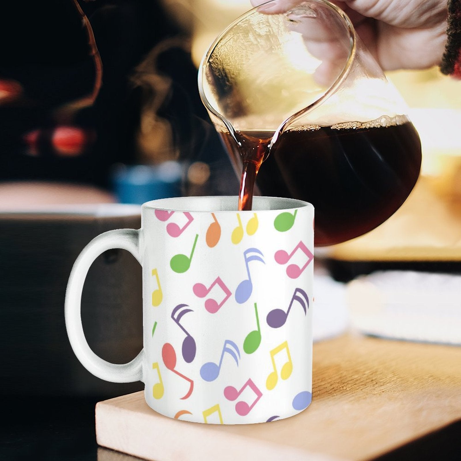 Colorful Music Notes White Mug
