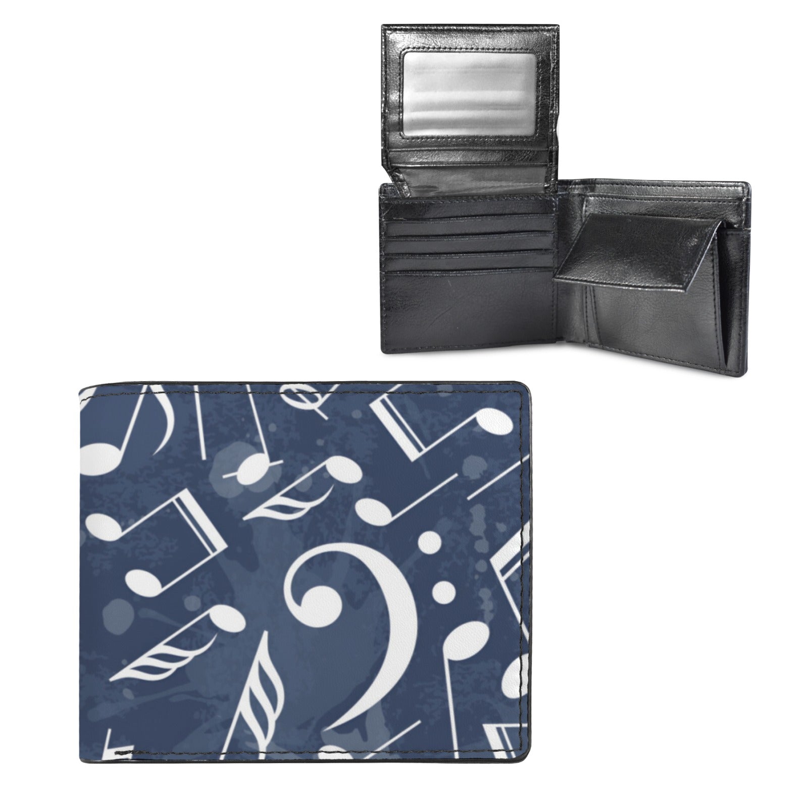 Music Blue Men's Bifold Wallet (Photo Slot)