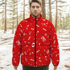 Music Print Red Unisex Down Jacket