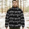 Music Print Black Unisex Down Jacket