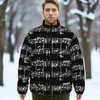 Music Print Black Unisex Down Jacket