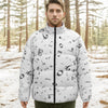 Simple Music Print Unisex Down Jacket