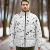 Simple Music Print Unisex Down Jacket