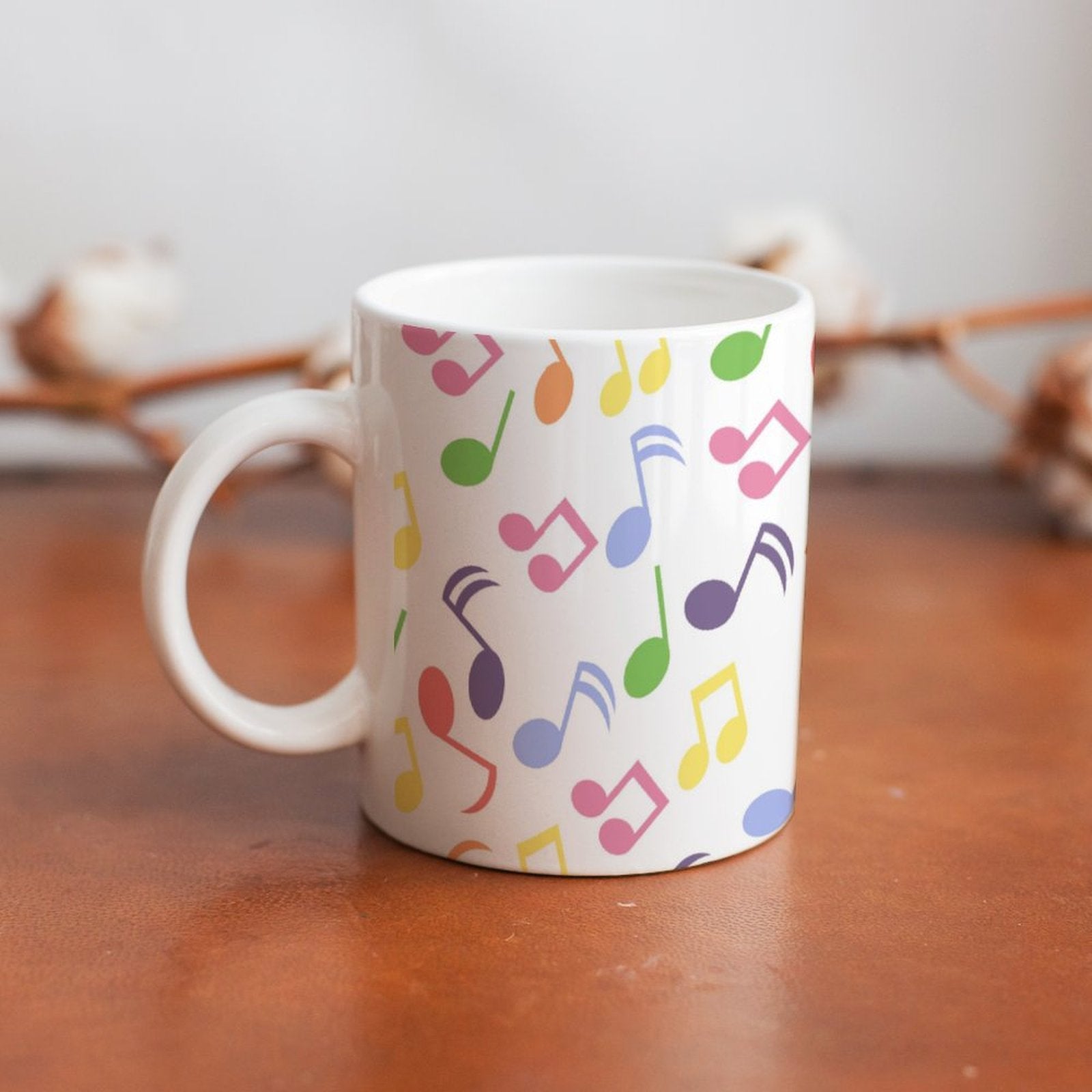 Colorful Music Notes White Mug