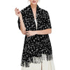 Music Notes Tassel Scarf
