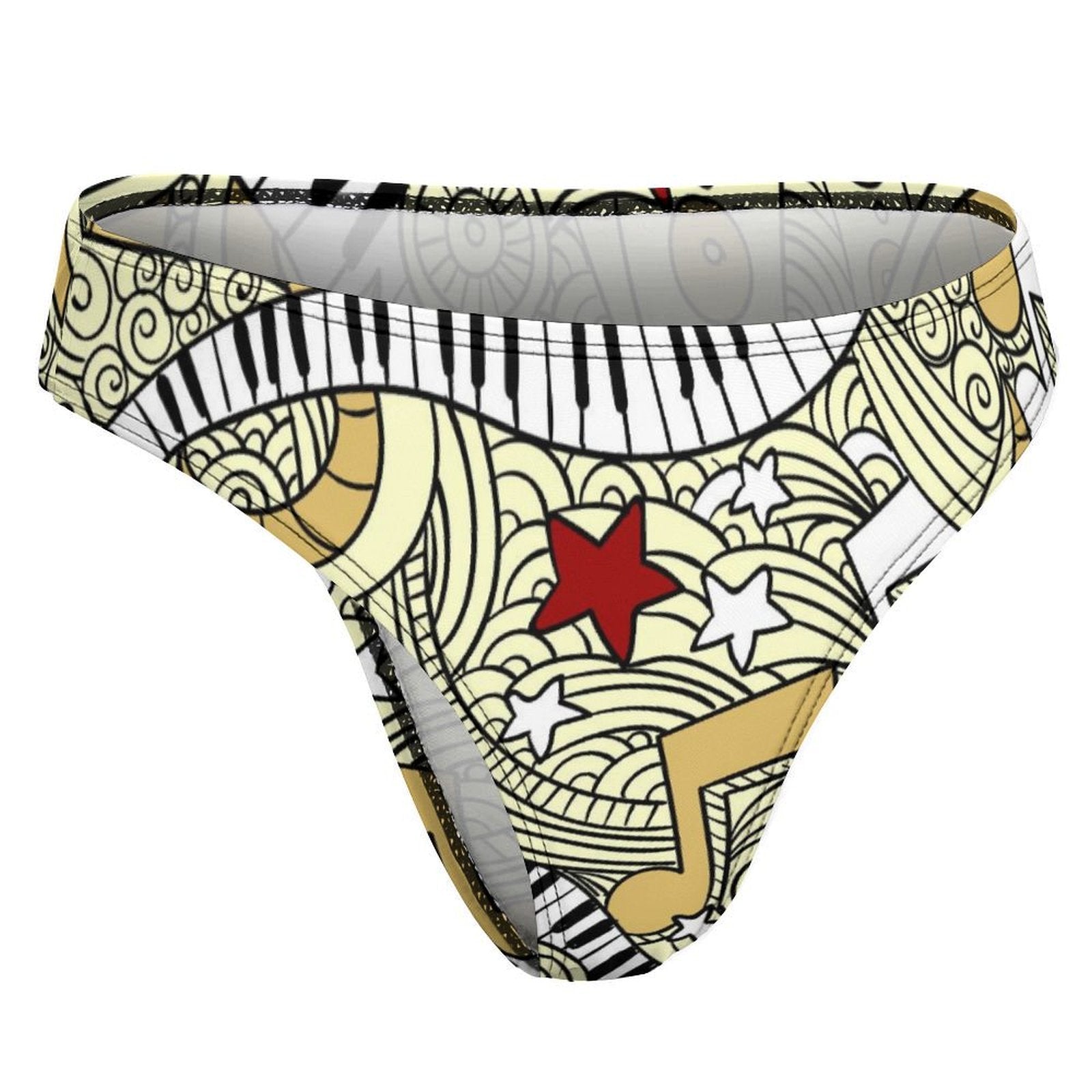 Piano Art Yellow Women's Cotton Underwear