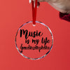 "Music Is My Life" Crystal Hanging Ornament