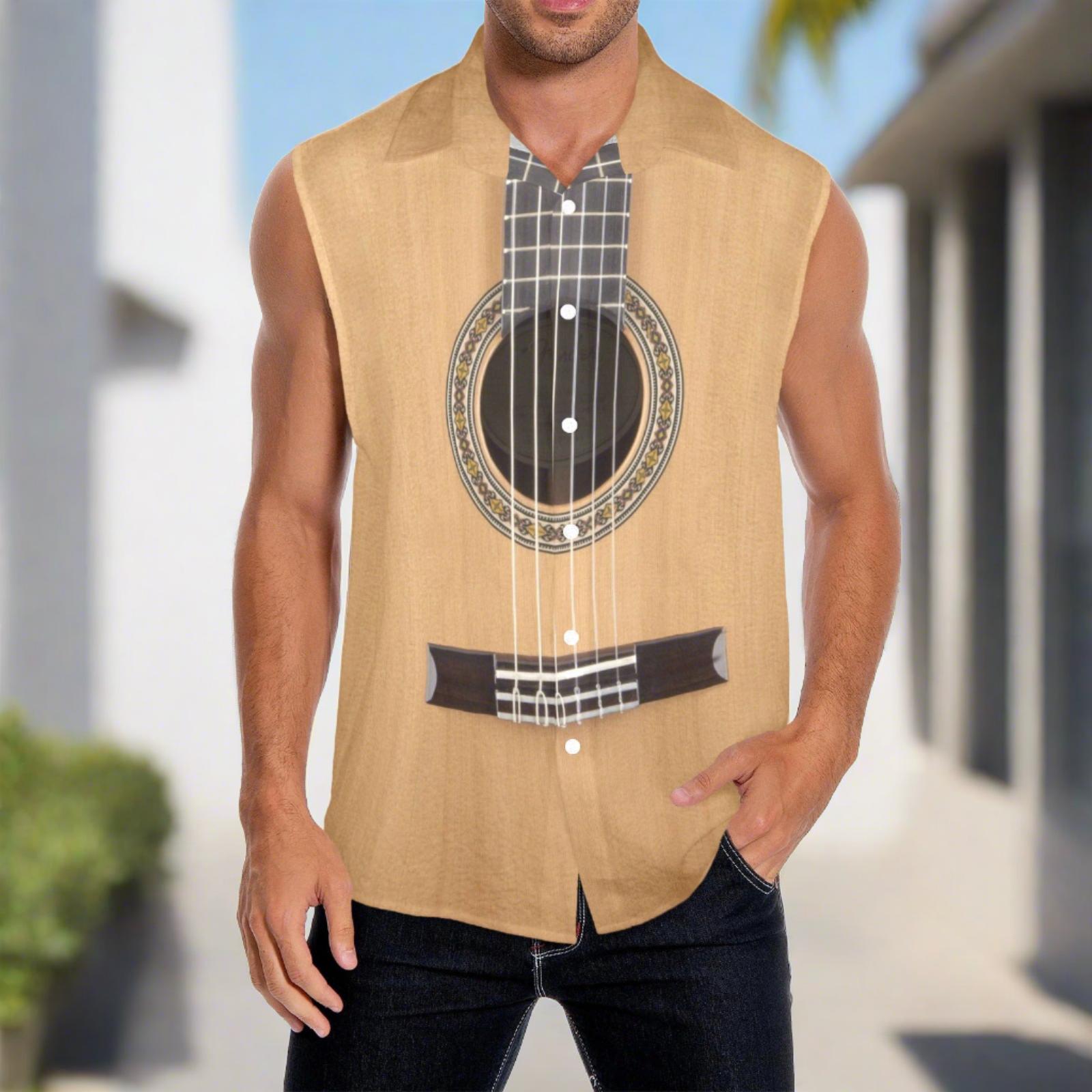 Classic Guitar Men's Sleeveless Shirt
