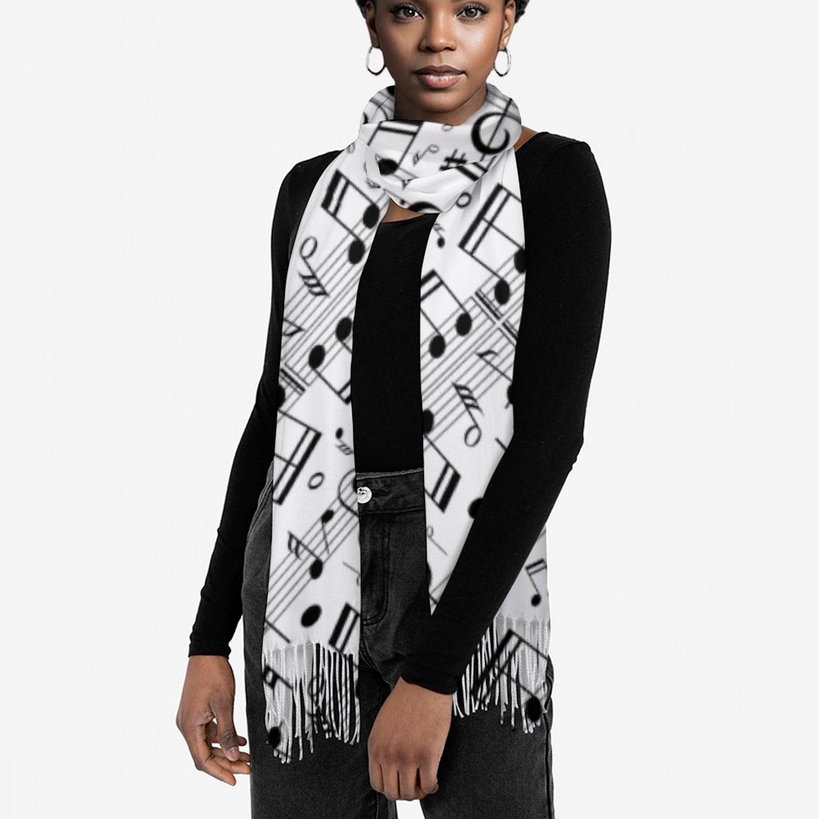 Music Scores Tassel Scarf