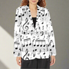 Music Notes White Women's Blazer