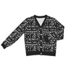 Music Scores Dark Print Button Up Women's Cardigan